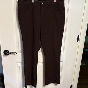 Chaps Chocolate Brown Cotton-Blend Trousers